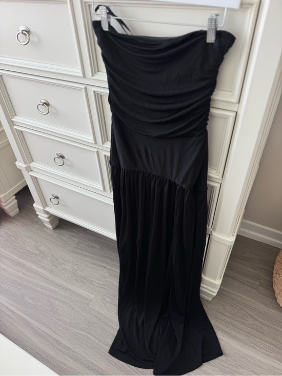 STAUD Dresses & Skirts - STAUD Black Strapless Ruched Maxi Gown